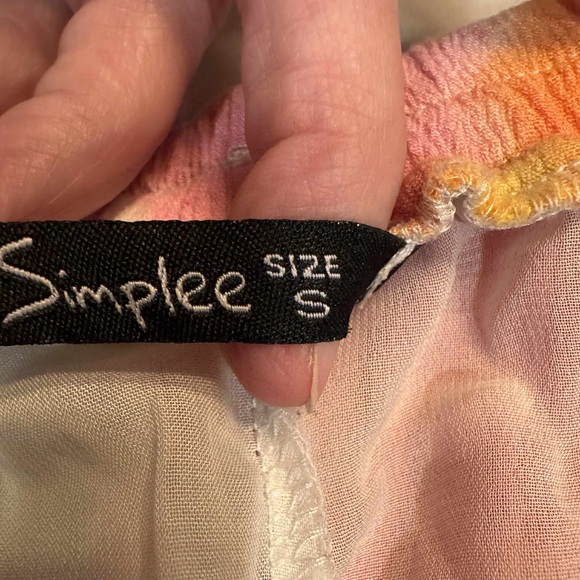 Simplee Pink and Orange Fabric with lace detail SMALL - Picture 3 of 5